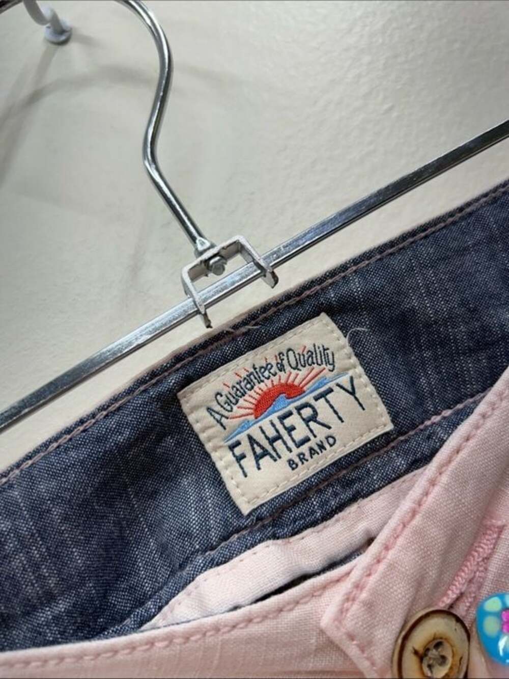 NWT Men's Faherty Soft Blush Linen-Blend Flat Front Shorts - Picture 4 of 10